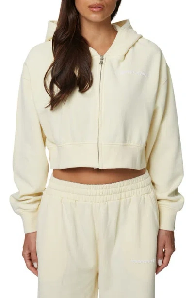 Good For Nothing Essential Cropped Zip Hoodie In Neutral