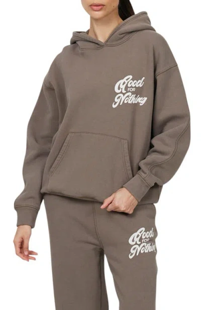 Good For Nothing Funk Relaxed  Hoodie In Brown