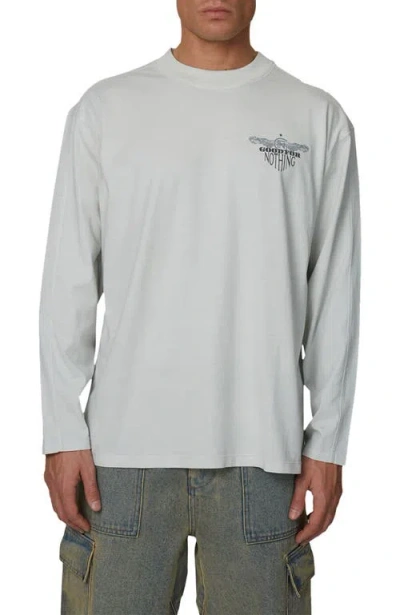 Good For Nothing Long Sleeve Eagle Tee In Gray