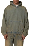 Good For Nothing Oversized Denim Pullover Hood In Brown
