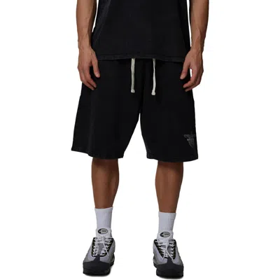Good For Nothing Oversized Eagle Shorts In Black