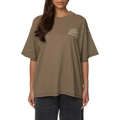 Good For Nothing Oversized Stamp T-shirt In Brown