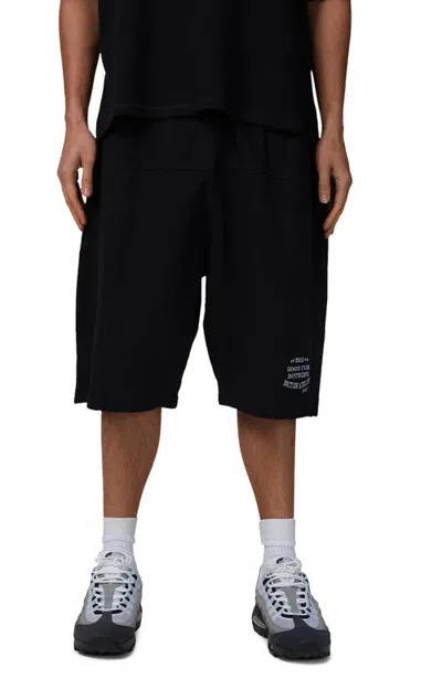 Good For Nothing Oversized Wide Leg Icarus Shorts In Black