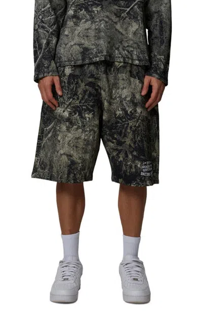 Good For Nothing Oversized Wide Leg Icarus Shorts In Green