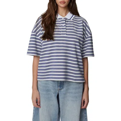 Good For Nothing Short Sleeve Striped Polo In White