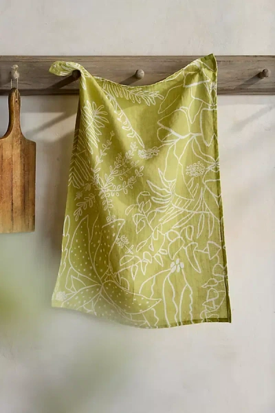 Good For The Bees Botanical Linework Dish Towel In Multicolor