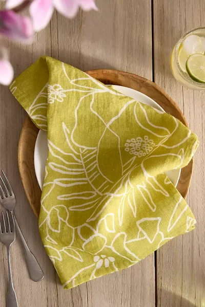 Good For The Bees Botanical Linework Napkins, Set Of 2