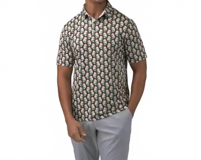 Good Good Golf Grand Entrance Short Sleeve Polo In Brown Floral In Multi