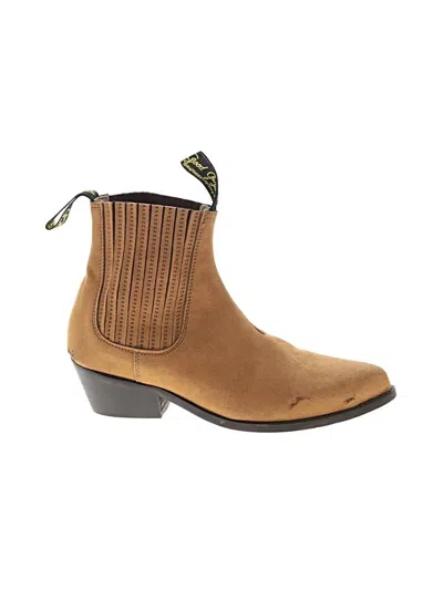 Pre-owned Good Guys Don't Wear Leather Ankle Boots In Tan