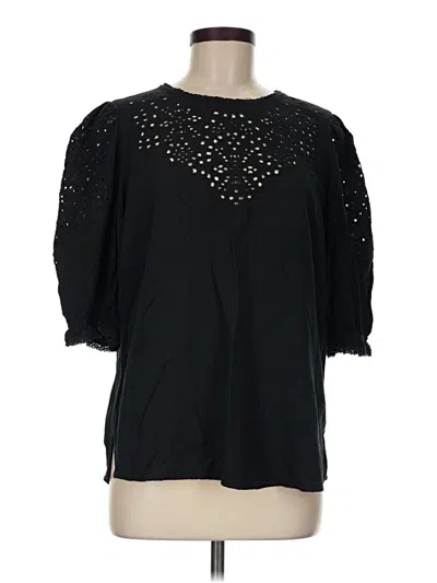 Pre-owned Good Hart 3/4 Sleeve Blouse In Black