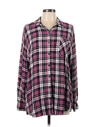 Pre-owned Good Hart Long Sleeve Button Down Shirt In Purple