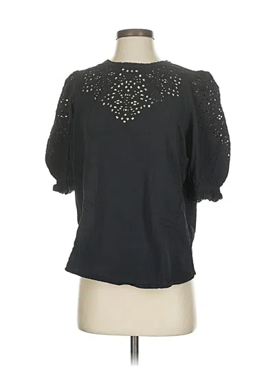 Pre-owned Good Hart Short Sleeve Top Black Mock Neckline Tops