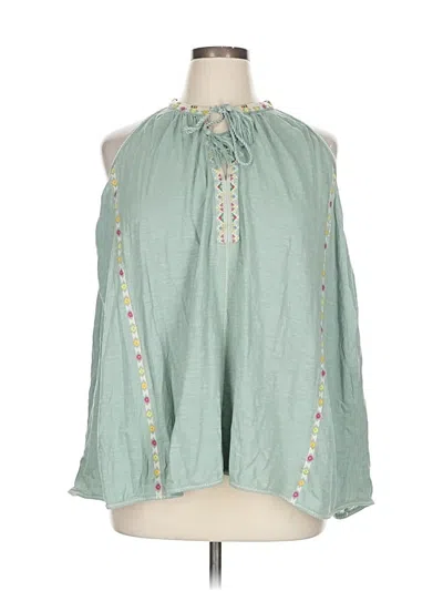 Pre-owned Good Hart Tank Top Green Halter Neckline Tops