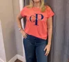 Good Hyouman Claire Cat Person Tee In Coral Reef In Orange
