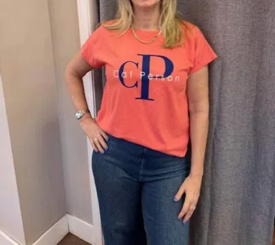 Good Hyouman Claire Cat Person Tee In Coral Reef In Orange