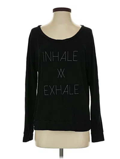 Pre-owned Good Hyouman Long Sleeve Top Black Boatneck Tops