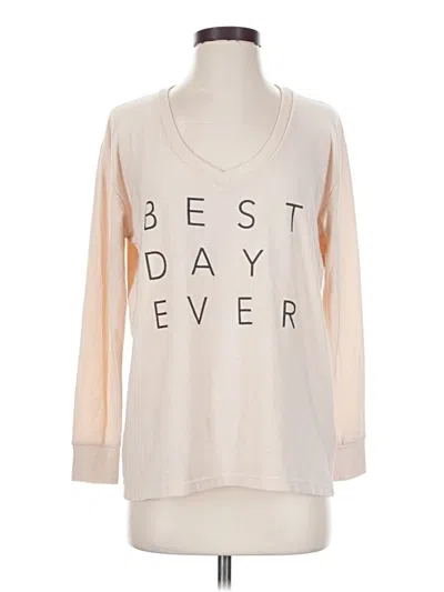 Pre-owned Good Hyouman Long Sleeve Top Ivory V-neck Tops