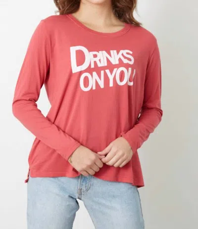 Good Hyouman Suzanne Long Sleeve Tee In Drinks On You In Red