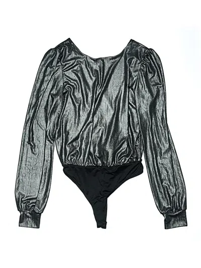 Pre-owned Good Luck Gem Bodysuit In Silver