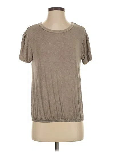 Pre-owned Good Luck Gem Short Sleeve Top Gray Crew Neck Tops