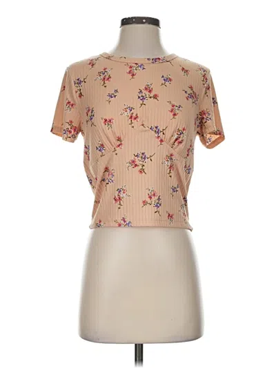 Pre-owned Good Luck Gem Short Sleeve Turtleneck In Tan
