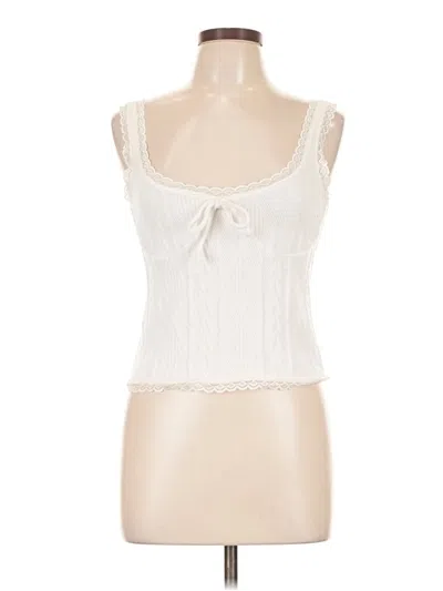 Pre-owned Good Luck Gem Sleeveless Top Ivory Sweetheart Neckline Tops