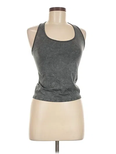 Pre-owned Good Luck Gem Tank Top Gray Halter Neckline Tops