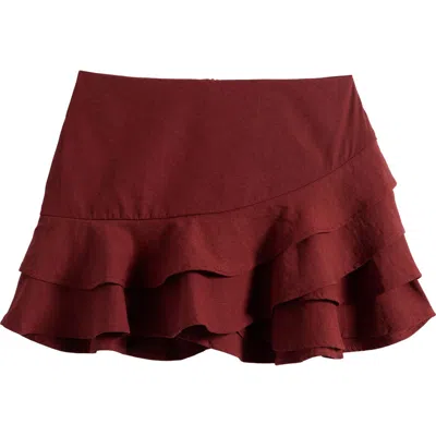 Good Luck Girl Kids' Ruffle Tiered Skort In Brown