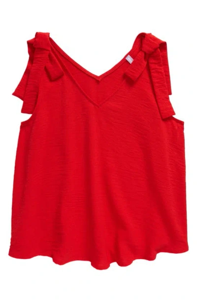 Good Luck Girl Kids' Bow Shoulder Swing Tank In Red