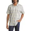 Good Man Brand Big On-point Short Sleeve Stretch Organic Cotton Button-up Shirt In Modern Twill Plaid