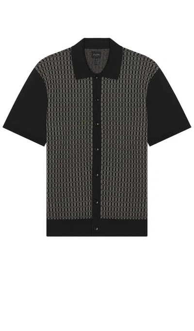 Good Man Brand Essex Short Sleeve Geo Knit Shirt In 黑色