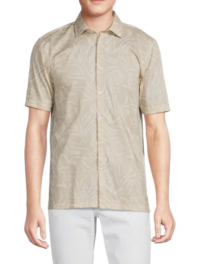 Good Man Brand Men's Standard Fit Print Button Down Shirt In Peyote Tan