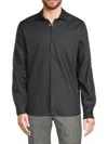 Good Man Brand Men's Standard Fit Solid Button Down Shirt In Black