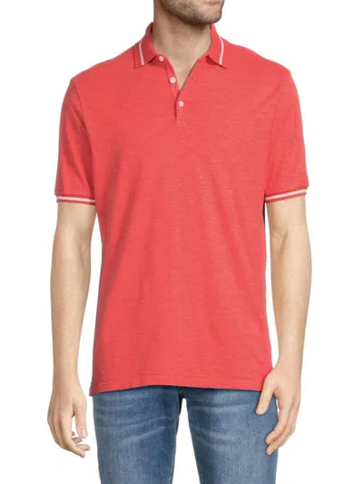 Good Man Brand Men's Tipped Polo In Cayenne