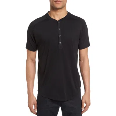Good Man Brand Short Sleeve Henley In Black
