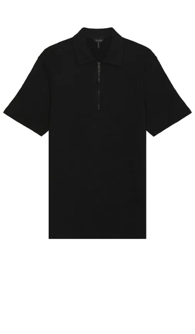 Good Man Brand Short Sleeve Zip Polo In 黑色