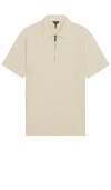 Good Man Brand Short Sleeve Zip Polo In 燕麦色