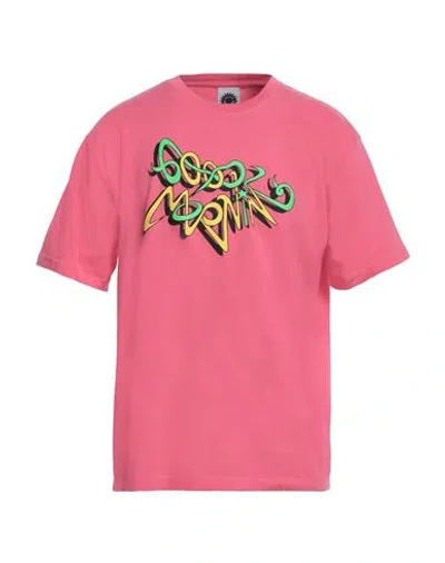 Good Morning Tapes Man T-shirt Fuchsia Size Xl Cotton In Pink