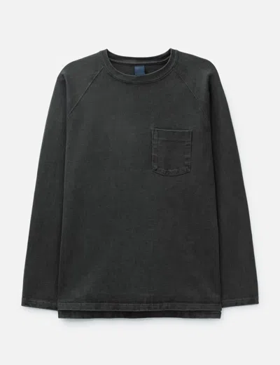 Good On Heavy Jersey Long Sleeve Raglan Pocket T-shirt In Black