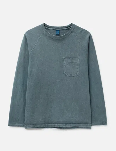 Good On Heavy Jersey Long Sleeve Raglan Pocket T-shirt In Blue