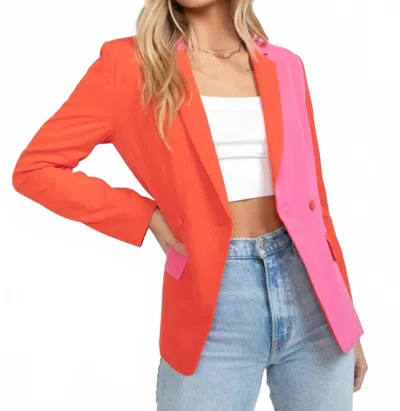 Good People Design Colorblock Blazer In Orange/pink