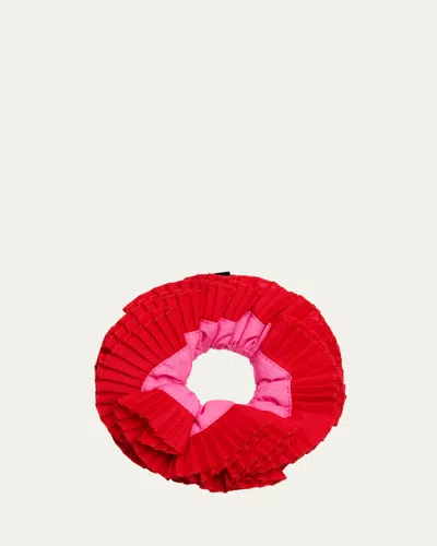 Good Squish Cowboy Spaghetti Pleated Scrunchie In Red