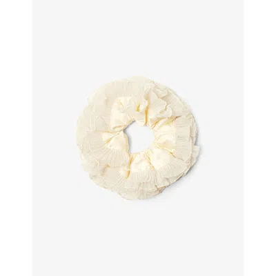 Good Squish Womens Cream Baby B-e-a-utiful Organza-frill Silk Scrunchie