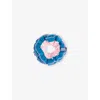 Good Squish Womens Baby Pink And Blue Curious Pleated Cotton Scrunchie