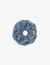 Good Squish Womens Blue Baby Wilder Check-pattern Cotton-blend Hair Scrunchie In Blue