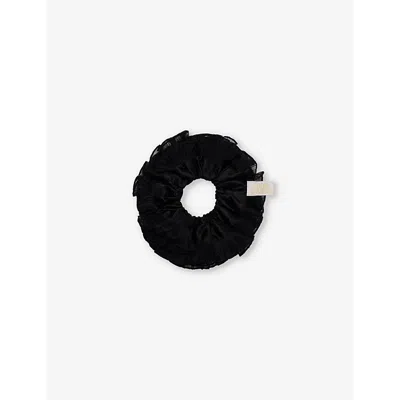 Good Squish Womens  Baby B-e-a-utiful Brand-patch Silk Hair Scrunchie In Black