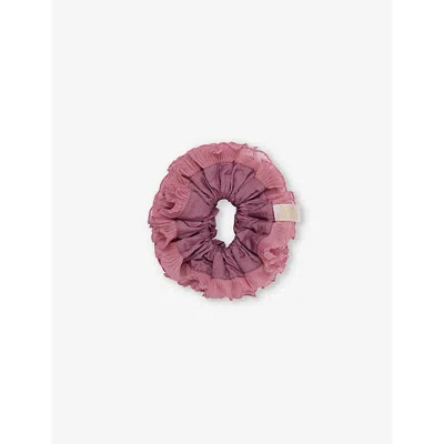 Good Squish Womens  Baby B-e-a-utiful Brand-patch Silk Hair Scrunchie In Crimson