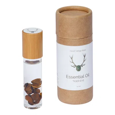 Good Tidings Style Brown Sanctuary Essential Oil Infused Crystal Roll-ons: Tiger Eye
