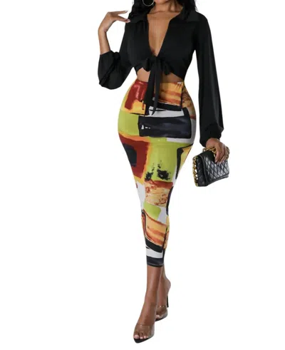 Good Time Usa 2-piece Skirt Set In Black In Multi