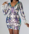 Good Time Usa Clock Strikes Midnight Dress In White Multi